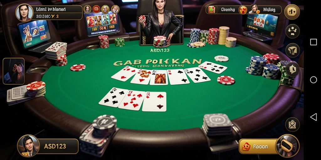 Tampilan gameplay Poker yang seru dan menarik di ASD123.