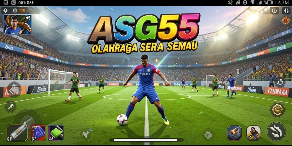 Screenshot ASG55 menampilkan gameplay olahraga yang mendebarkan.