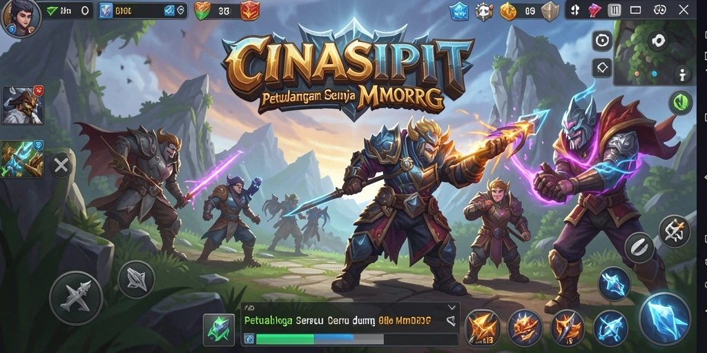 Screenshot gameplay <strong>CINASIPIT</strong> menampilkan aksi pertempuran seru antara karakter-karakter unik.