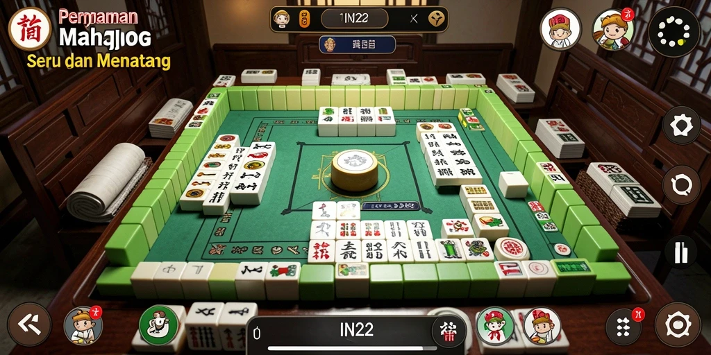 Screenshot gameplay IN22 menampilkan tantangan Mahjong yang menarik.
