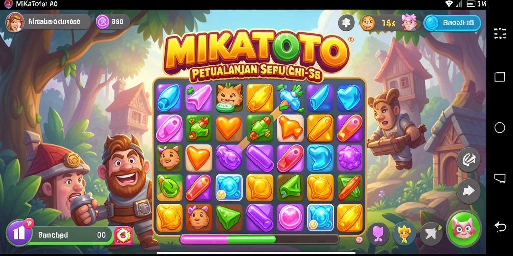Tampilan seru gameplay MIKATOTO dengan berbagai objek yang dicocokkan.
