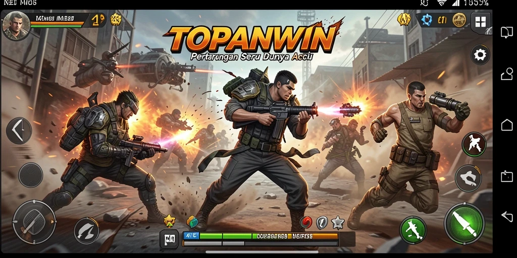 Gameplay mendebarkan dengan aksi pertarungan seru di TOPANWIN.